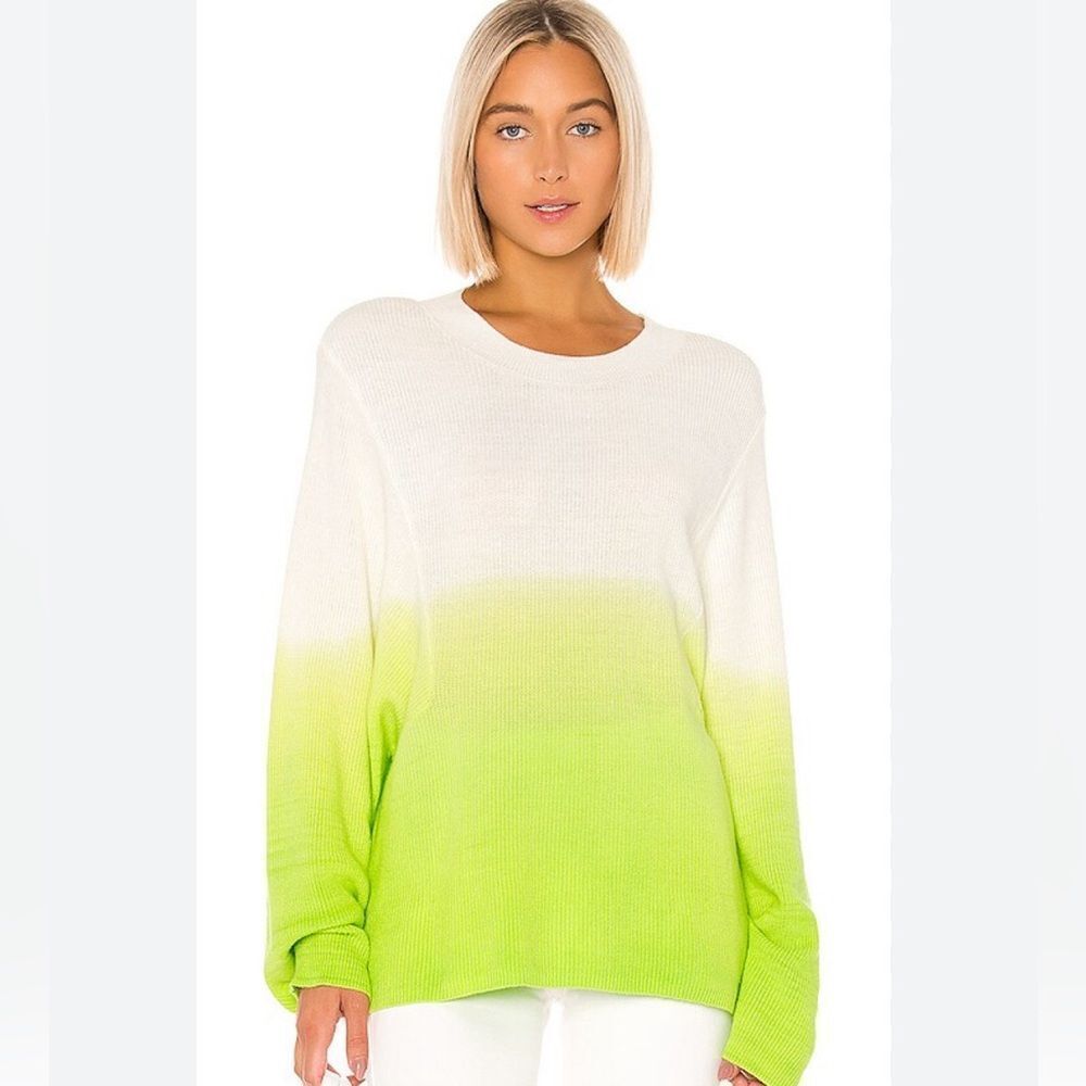 Lovers and friends andie cream and green ombré sweater